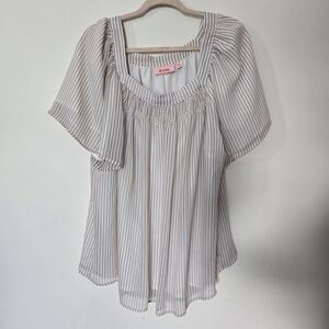 EVRI Women's Striped Cream Top